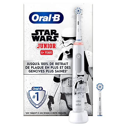 Oral-B Junior Brosse À Dents Électrique, 1 Manche Avec Star Wars, 2 Brossettes, 6 Ans Et Plus