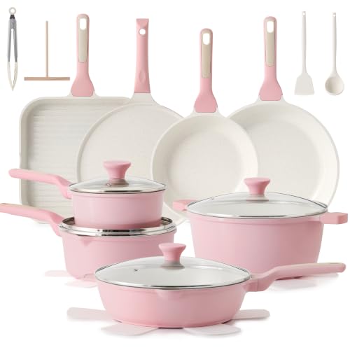 SENSARTE 23 PCS Non Toxic Ceramic Cookware Set, Non Stick Pots and Pans,