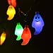 LEVIITEC Solar Halloween Decorations String Lights, 30 LED Waterproof Cute Ghost LED Holiday Lights for Outdoor Decor, 8 Modes Steady/Flickering Lights [Light Sensor] 19.7ft Multicolor
