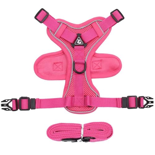 GUPED(グップド) 小型中型犬用1.5mトラクションリーシュ付き猫ハーネス引っ張らない通気性反射調整可能