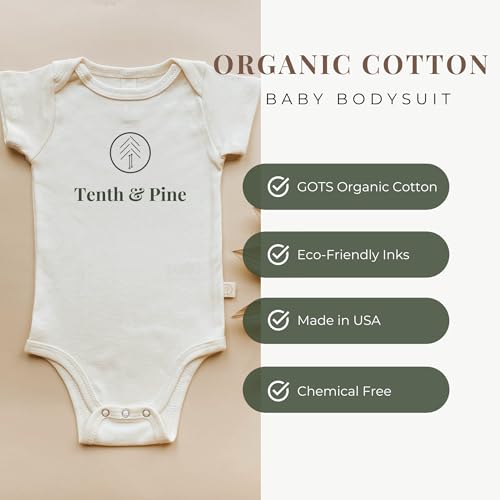 Tenth & Pine Signature Collection Loved 100% Organic Cotton Long Sleeve Baby Bodysuit (Natural, 0-3M, 1Pc)2
