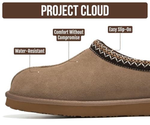Image of Project Cloud Mens Slippers Genuine Leather Australian Shearling Slippers