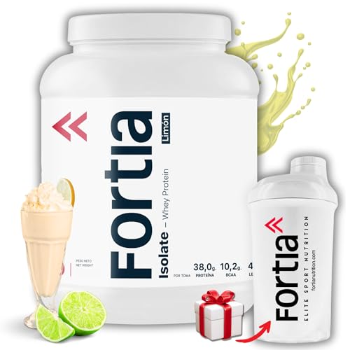 FORTIA Proteinas Isolate 100% + Shaker Incluido | Proteina Isolada 1.8kg | Whey Protein Isolate - Proteinas para Masa Muscular | Proteína Isolate de Primera Calidad | 100% Proteina Iso para Atletas