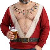 84WONDER Santa Belly Six Pack Abs Custom Funny Ugly Sweatshirt - Personalized Christmas Birthday Gifts For Husband, Son, Grandson, Yourself - Santa Abs On Full Display Today Multicolor