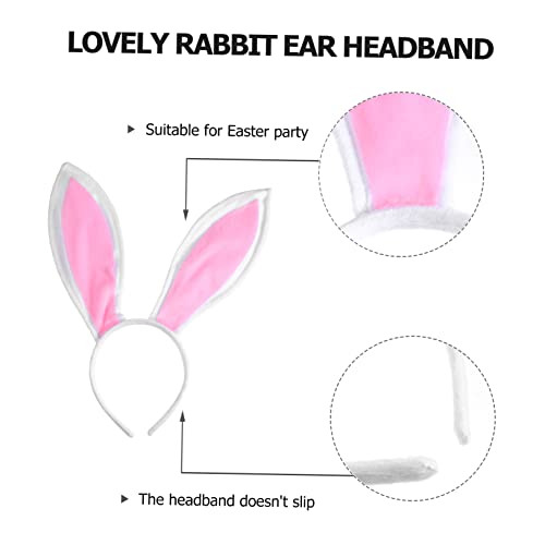 PRETYZOOM 1 Conjunto De Tiara De Orelha De Coelho Luvas Infantis Meninas Tutu Branco Kit De Acessóri