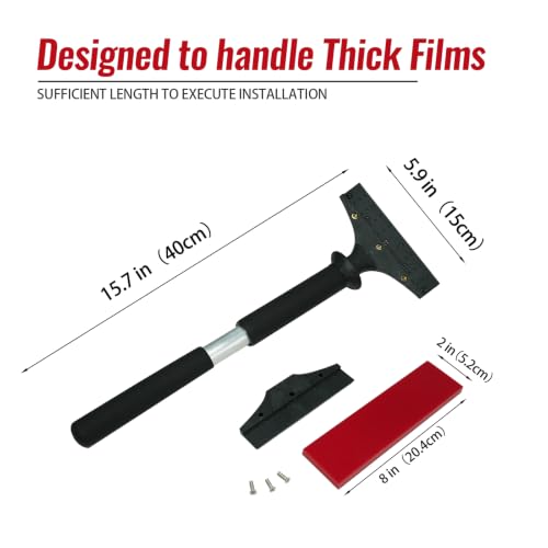 Image of RockRose Squeegee Premium 8 Inch Extended Squeegee Handle for Architecture Window Tools - Long Reach Window Tint Squeegee for Flat Glass