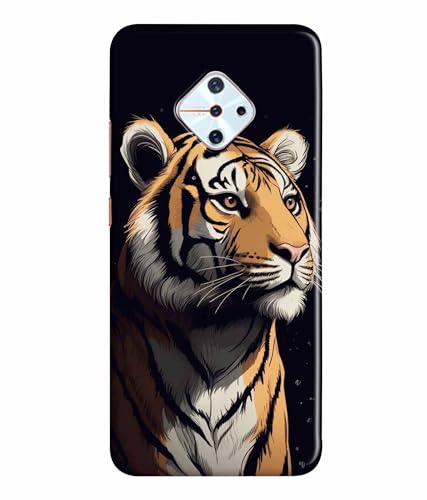 Image of Tiger Faces Animal Printed Hard Back Case Cover & Compatible for Vivo S1 Pro (Multicolor) - D1807