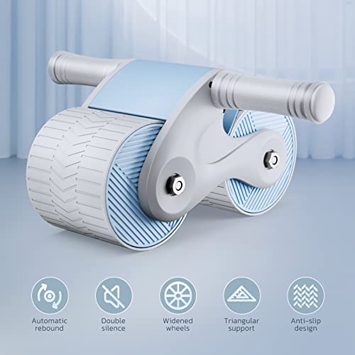 Automatic Rebound Abdominal Wheel, Ab Roller Wheel For Abdominal Exercise Fitness, Springback Wheels Roller Domestic Abdominal Exerciser With Knee Mat, Abs Workout Fitness #TOP1