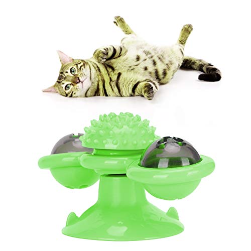 Brinquedo giratório para gatos, brinquedo giratório para gatos, moinho de vento, flexível, suave e a