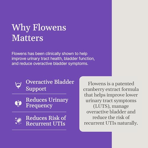 Image of OxyFlo Bladder Control Supplement for Women & Men | Supports Bladder Health & Comfort | Patented Flowens Cranberry for LUTS, Overactive Bladder & UTI Support | 30 Servings (1 Bottle) | Made in USA