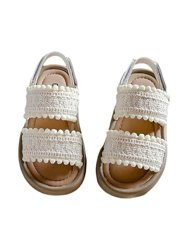 GORGLITTER Girl's Crochet Dressy Sandal Double Strap Open Toe Summer Shoes with Ankle Strap
