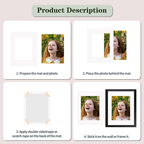 Zbeivan 11X14 White Picture Mats For 8X10 Pictures 25 Packs, Acid-Free White Core Bevel Cut Frame Mattes For Photos, Prints, Drawings, Or Artworks #TOP4