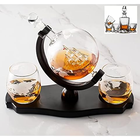 Verolux Whiskey Decanter 2 Sets in Gift Box - Christmas Holiday, Birthday gifts for men and women - Home Bar Accessories for Bourbon, Scotch, Liquor, Whisky, Gin, Rum, Tequila, Vodka and Brandy Cover