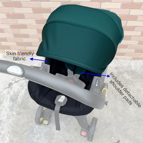 Image of Stroller Accessory Washing Kit Textile Set, Colorful Canopy & Water Resistance Soft Cushion Compatible with DOONA CAR SEAT Strollers (Olive Green)