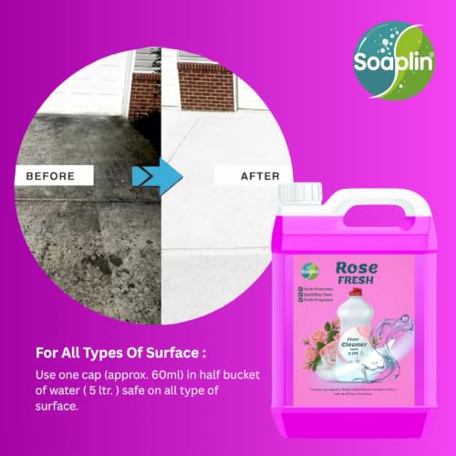 Image of Fresh Floor Cleaner Liquid Litre - Powerful Germ Protection, Sparkling Clean Floors, Long-Lasting Rose Fragrance, Safe for All Floor Types, Economical (Pack of 1, Rose)