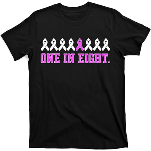 One in Eight Breast Cancer Awareness Mens T-Shirt Unisex Tee Black XXL