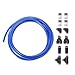 M METERXITY Air Hose Tubing Kit - PU Pneumatic Tube with Quick Connecter, High Pressure Resistance, Apply to Vacuum Systems (5M 8mm OD, Blue)