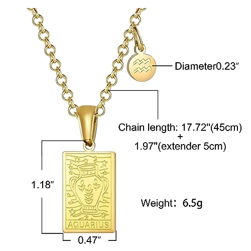 18k Gold Plated Stainless Steel Zodiac Sign Necklaces Astrology Gifts for Women Constellation Pendant Jewelry3