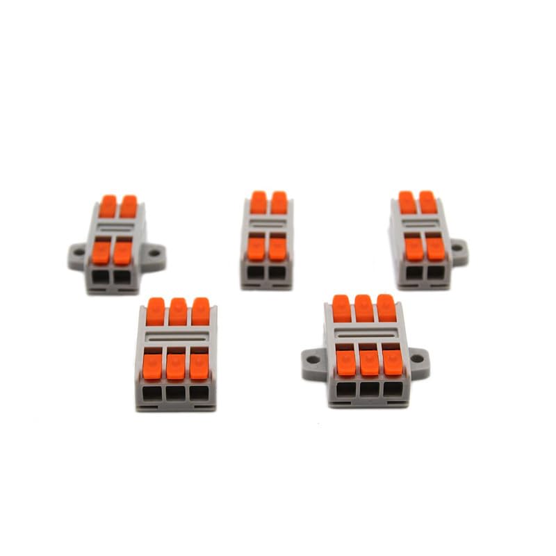 Wire Electrical Connector 1 2 Pin Splicing Terminal Blocks LED Strip Lighting Quick Connectors Conductor Conector with Base(229B-3P,30PCS)