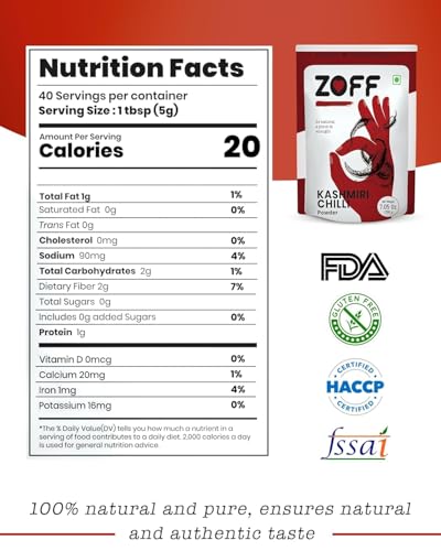 Image of Zoff Kashmiri Red Chilli Powder - Sun-Dried Kashmiri mirch powder, and Cool Ground for a Pure, Flavorful Experience in Every Dish - kashmiri lal mirch powder 300g