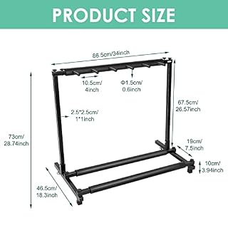 Ecoodisk Stand de Guitare Multiple Guitar Rack Holder Stand Electric Acoustic Bass Bass Rack Rackable Universal Fits… – Image 2