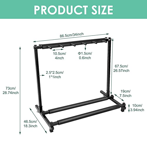 Ecoodisk Stand de Guitare Multiple Guitar Rack Holder Stand Electric Acoustic Bass Bass Rack Rackable Universal Fits… - Les Beatles, Paul McCartney, John Lennon, RIngo Starr, George Harrison Ecoodisk Stand de Guitare Multiple Guitar Rack Holder Stand Electric Acoustic Bass Bass Rack Rackable Universal Fits… – Image 3