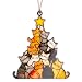 Cat Lover Gifts for Women, Cute Cat Ornaments, Funny Christmas Ornaments 2026, Cats Tree Christmas Decor, Black Orange Cats Ornaments