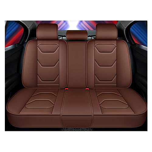 Housses de siège auto universelles en cuir premium style coussin chic café - 3