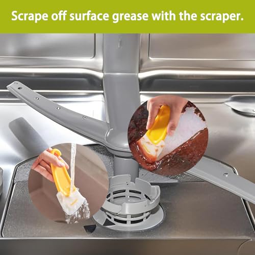 Image of Dishwasher Cleaner Brush Kit - 6PCS Deep Cleaning Tools with Pick, Scraper, Straw Brush, Gap & Angle Brush, Flexible Tubes Brush for Spotless Dishwasher