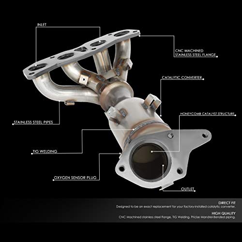 DNA Motoring OEM-CONV-006 Factory Style Catalytic Converter Exhaust Manifold Replacement