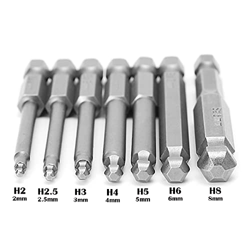 7Pcs 1/4" Hex Head Ball End Screwdriver Bits Drill Set 65Mm Magnetic Ball Head Hex Head Screwdriver Bits Set Electric Drills Air Tools Magnetic Screw Driver Hand Tool 2/2.5/3/4/5/6/8Mm Muye #TOP7