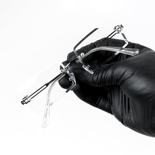 Street Knitted Rectangular Men'S Women'S Stylish Silver Wire Frame Vintage Luxury Retro Clear Frame Lens Square Cut Rimless Hip Hop Trendy Frameless Fashion Small Clear Eye Glasses thumb #5