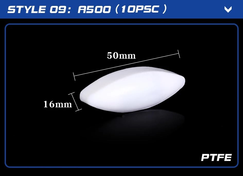 Magnetrührer aus Polyethylen-PTFE – elliptisch geformte Rührstäbe, 10er-Set for den Laborgebrauch, verschiedene Größen(A500(D16xL50mm))