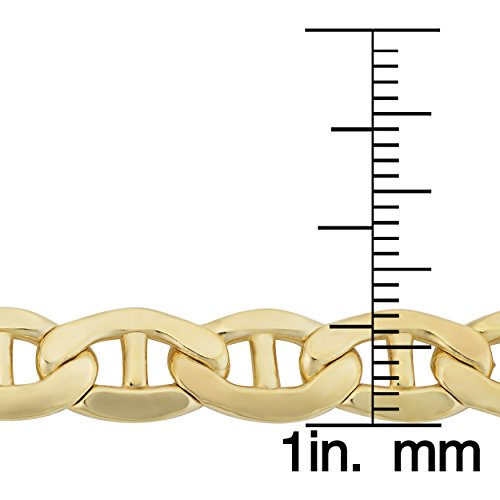 Kooljewelry Mens 14K Yellow Gold Filled Mariner Link Chain Bracelet (7.8 Mm, 9 Inch) #TOP2
