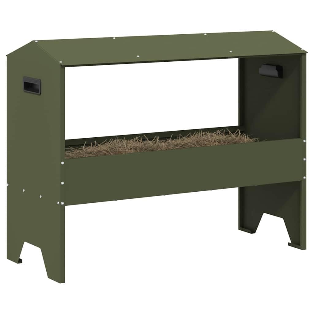 vidaXL Abrevadero para Ganado Verde Oliva 79 x 35 x 62 cm, Comedero Moderno para Ganado, Patio y jardín, Accesorio agrícola, Equipo al Aire Libre