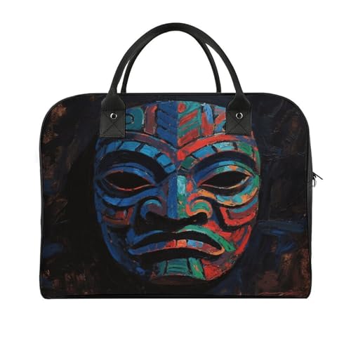 Maletín para laptop con diseño máscara tiki colorida miniatura 1
