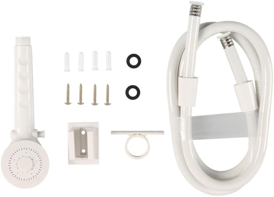 Universal 1.5m Water Saving RV Hose Compatible with Motorhome Camper Travel Trailer Boat Caravan Marine Handheld Compatible with Most Vehicles(White)