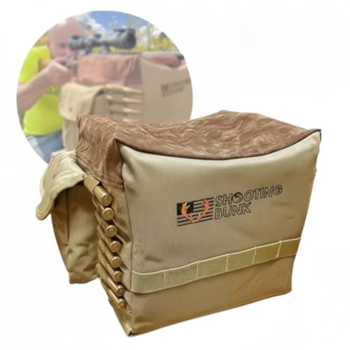 East TN Outfitters Prefilled Self-Expanding Shooting Rest Bag – Rifle & Pistol Bench Rest for Hunting, Target Practice & Zeroing – Durable Water-Resistant Shooting Support – Ready to Use