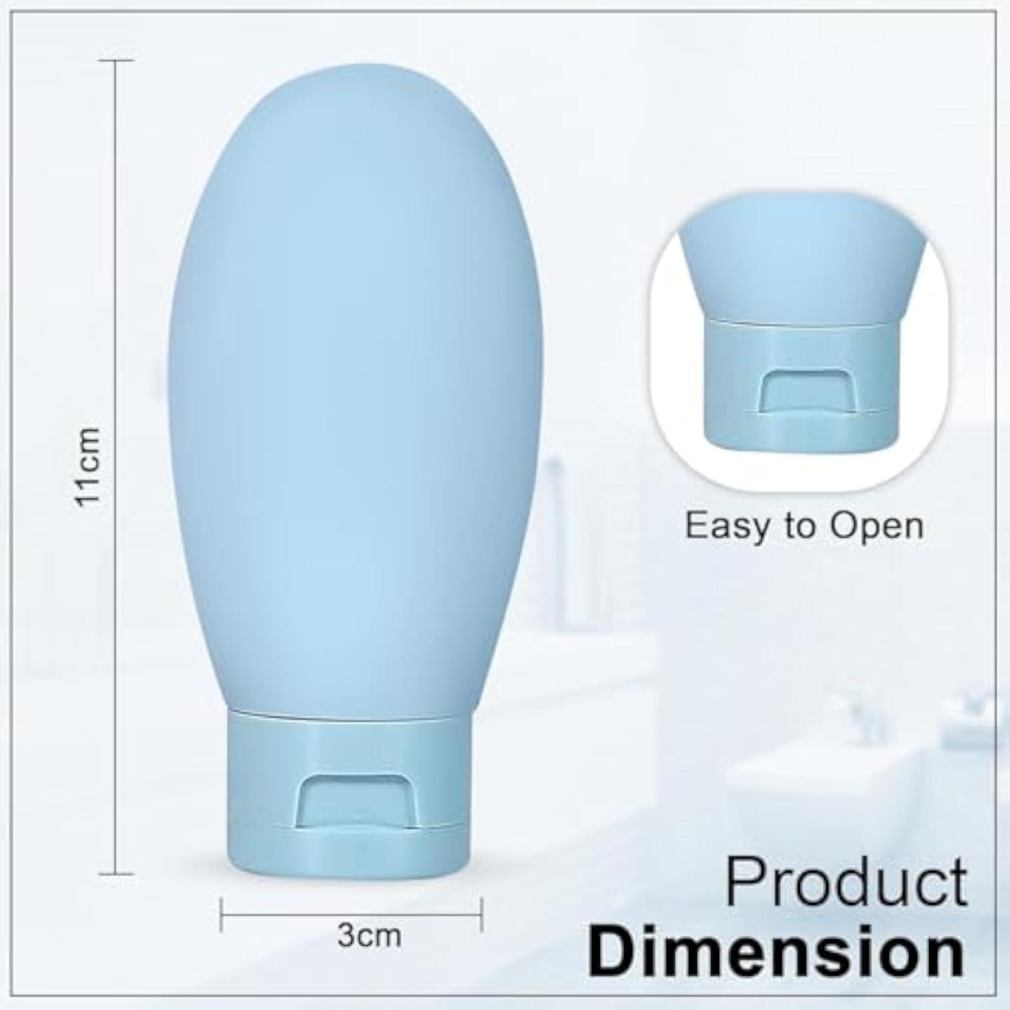 Travel Squeeze Bottles Set of 3, Leakproof Silicone
