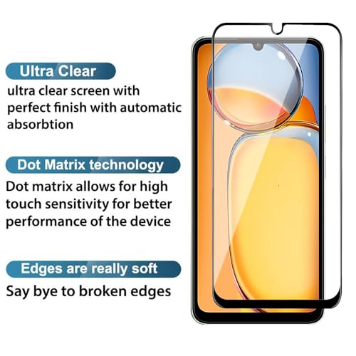 Image of DARKFIT Tempered Glass Premium Screen Protector Compatible for Redmi A4 | Edge to Edge Coverage with Easy Installation Kit | Scratch Resistance | HD Clear Glass (Black Border) | Pack of 1