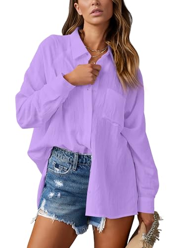 NONSAR Damen Bluse Elegant V-Ausschnitt Hemd Bluse Langarm Causal Lässige...