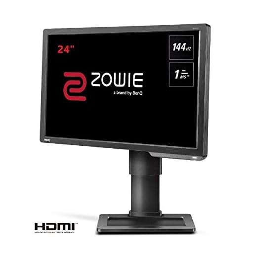BenQ ZOWIE XL2411P Écran eSports Gaming de 24 pouces, 144 Hz, 1ms, Pied réglable en hauteur, Display Port, Black eQualizer, Noir Gris