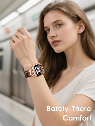 Image of V.R.HOPE Stretchy Resin Apple Watch Band for Series Ultra /10 /9 /8 /7 /SE 38mm 40mm 41mm 42mm Fashion Cute, Lightweight & Flexible, Rectangle Design with iWatch Series 6 /5 /4 /3 /2 /1(Fluorescent White-S)