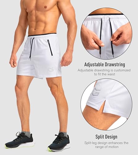 Image of G Gradual Men's Gym Workout Shorts Zipper Pockets 5 inch / 7 inch Quick Dry Breathable Runing Athletic Short for Men