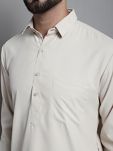 Image of Jompers Men's Cotton Solid Pathani Kurta With Pant