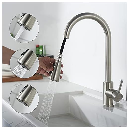 Grifo Cocina Extraíble Grifo de Cocina con 3 Modos,Grifo para Fregadero de Acero Inoxidable 360° Giratorio,Grifo Cocina Fregadero Monomando Sin Plomo con aireador ABS,Ahorro de Agua