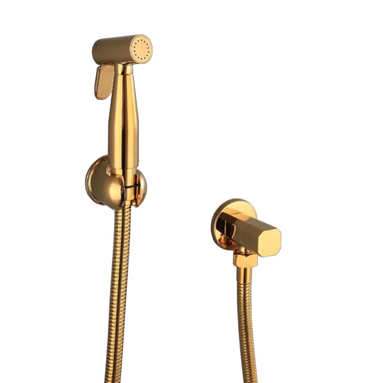 Rociador de bidé para inodoro de mano lavabo agua fría color oro tres
