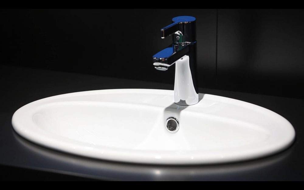 VBChome Waschbecken Oval 54cm x 41cm Weiß Waschtisch Einbauwaschbecken Waschplatz Bad Badezimmer Gäste-Bad aus Keramikmit, 1 Hahnloch, mit Überlauf