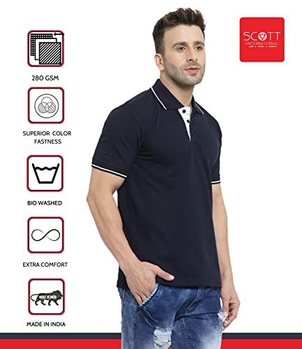 Image of Scott International Men's Regular Fit Half Sleeve Organic Cotton Polo T-Shirt