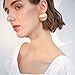 HESSAWELL Gold Matte Stud Earrings Half-ball Brushed Button Earrings for Women Fashion Vintage Drop Earrings